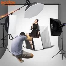 Godox Photo Studio luz 3xDP400 400WS Flash strobe Fotografia Estande Luz Softbox Kits para o Casamento, Blogs de comida
