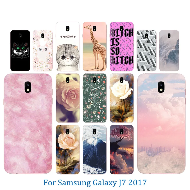 Для Galaxy J7 2017 чехол для телефона из мягкого ТПУ с животным узором Fundas EU J730 730F/DS J730FM