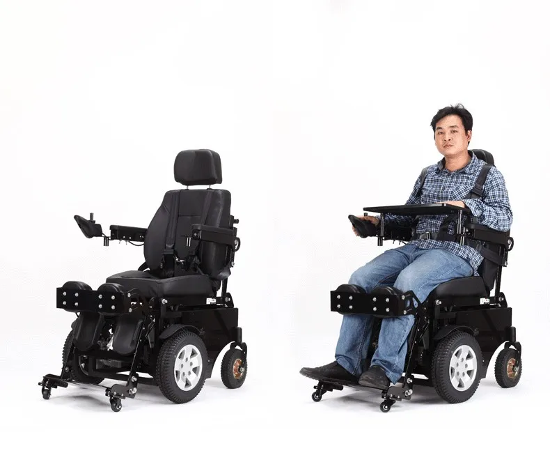  2017 High quality foldable stand up electric wheelchair for handicapped and elderly