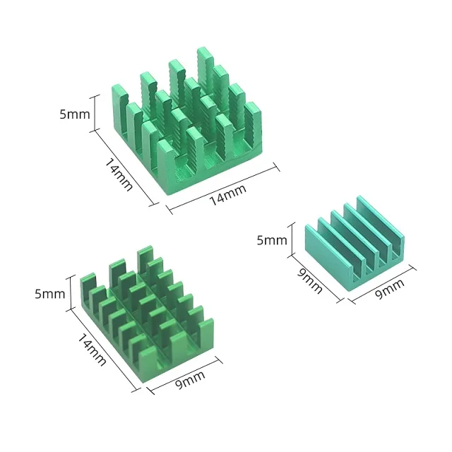 Для Raspberry Pi 4 теплоотвод 3 шт. Raspberry Pi 4B алюминиевый радиатор комплект для охлаждения кулер для Raspberry Pi 4 модели B - Цвет: Green