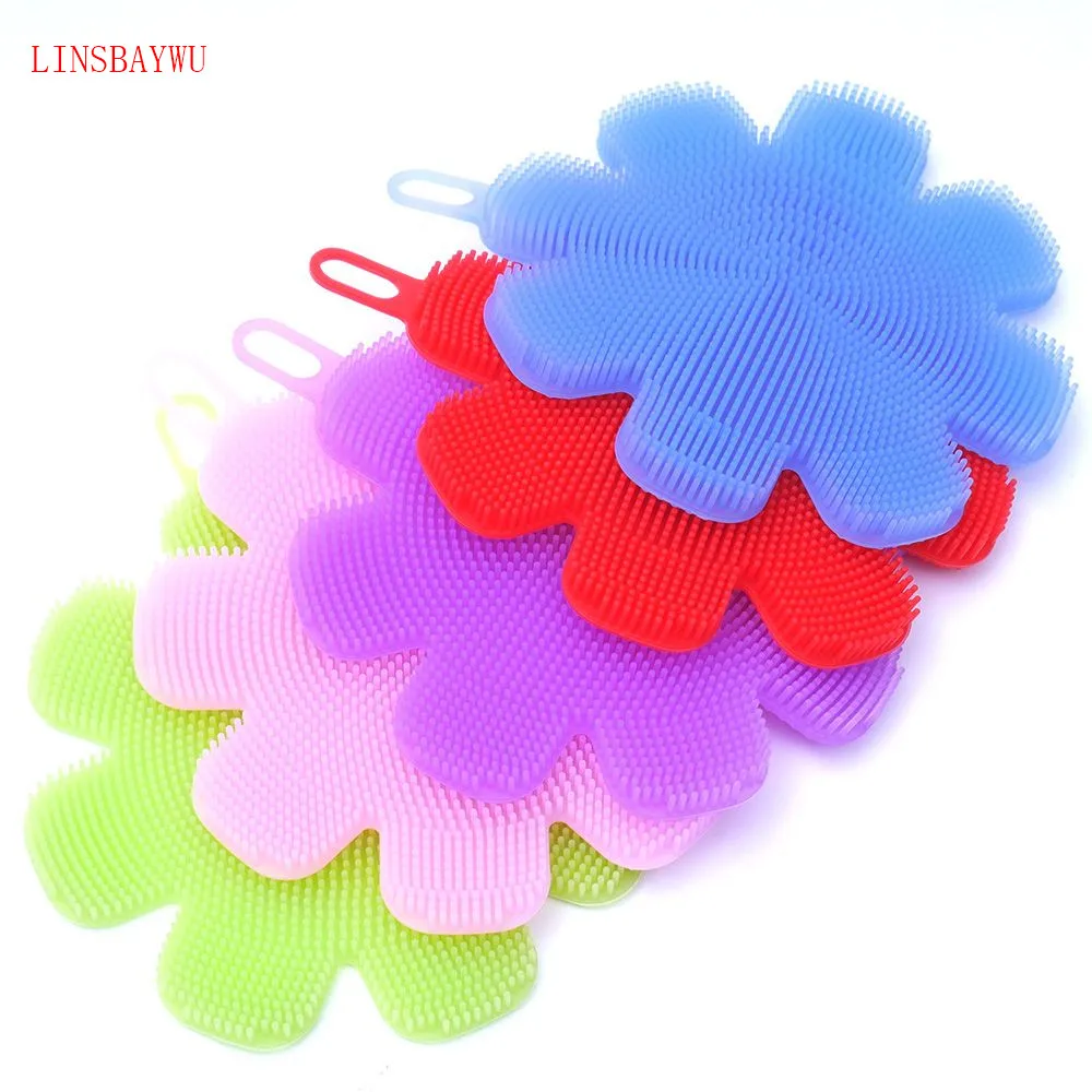 

Multifunction Silicone Dish Bowl Cleaning Brush Silicone Scouring Pad silicone dish sponge Kitchen Pot Cleaner Washing Tool