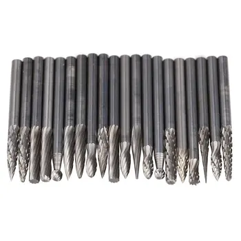 

20 x Tungsten Steel Solid Carbide Burrs For Rotary Drill Die Grinder Carving