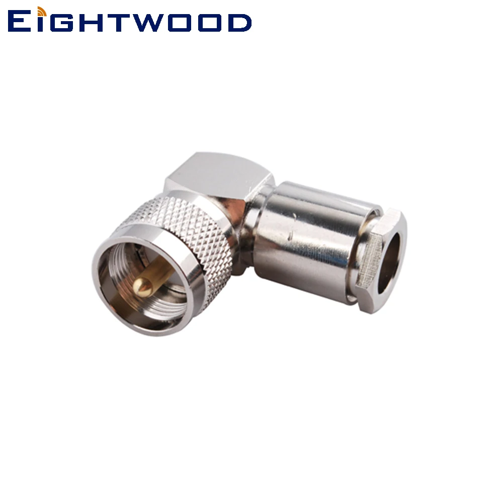 Eightwood 2 шт. UHF Штекер РЧ коаксиальный разъем адаптер прямоугольный зажим LMR400 RG8 RG213