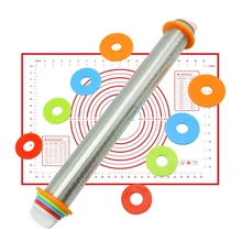 60*40 см антипригарный силиконовый коврик для выпечки лист для теста для пиццы коврик для выпечки внутренняя подкладка с 4 размерами Регулируемая Скалка