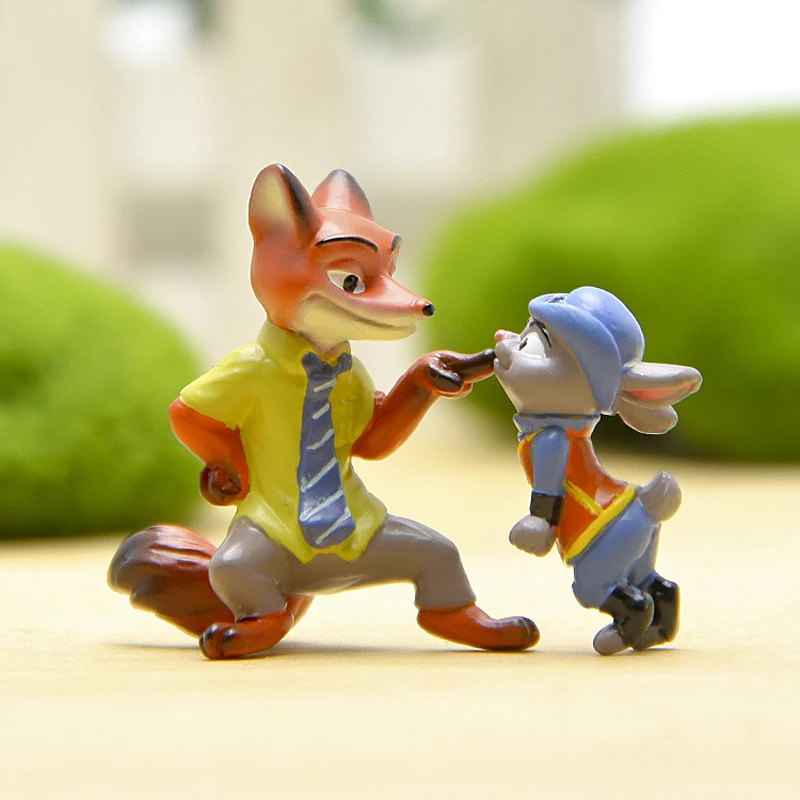 

Kids Toys Zootopia Animals Figures Toys DIY Judy Rabbit & Nick Fox PVC Action Figure Cartoon Anime Figure Collection Model Toy
