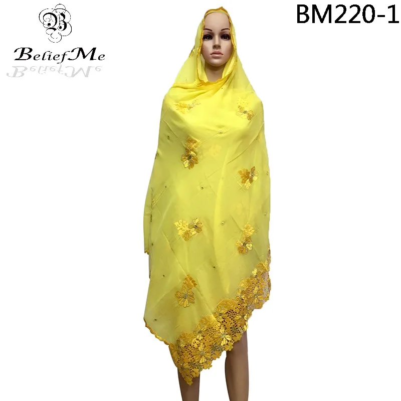 

2019 New Arrivals Yello scarf high quality Muslim Embroidery Big Cotton Scarf ,Women multifunctional scarf shawls pashmina wraps