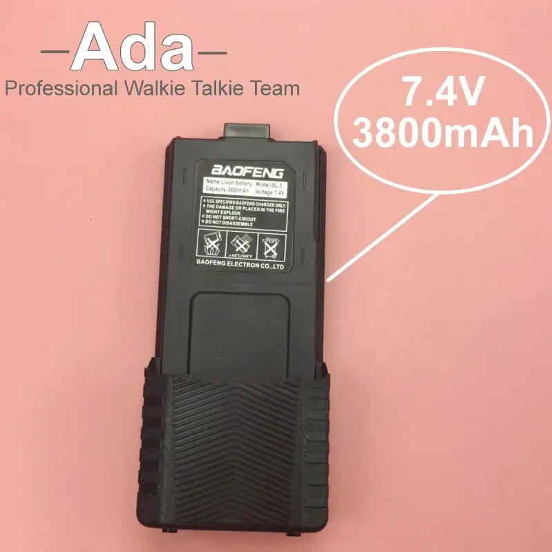 High Capacity BaoFeng UV 5R Battery 7 4v 3800mAh For Radio Walkie Talkie BaoFeng Accessories