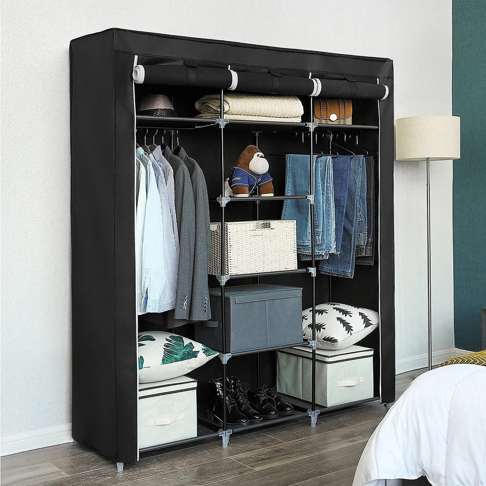 

Non-woven Cloth Wardrobe Fabric Closet Portable Folding Dustproof Waterproof Clothing Storage Cabinet Furniture Large Capacity