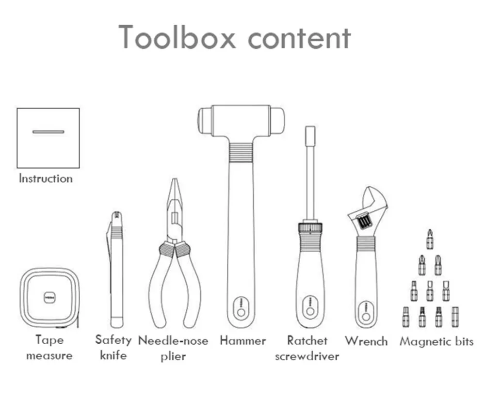 XIAOMI MIIIW набор инструментов 6+ 2 DIY Инструменты общий бытовой ручной инструмент с отверткой гаечный ключ молотковая лента плоскогубцы нож набор инструментов