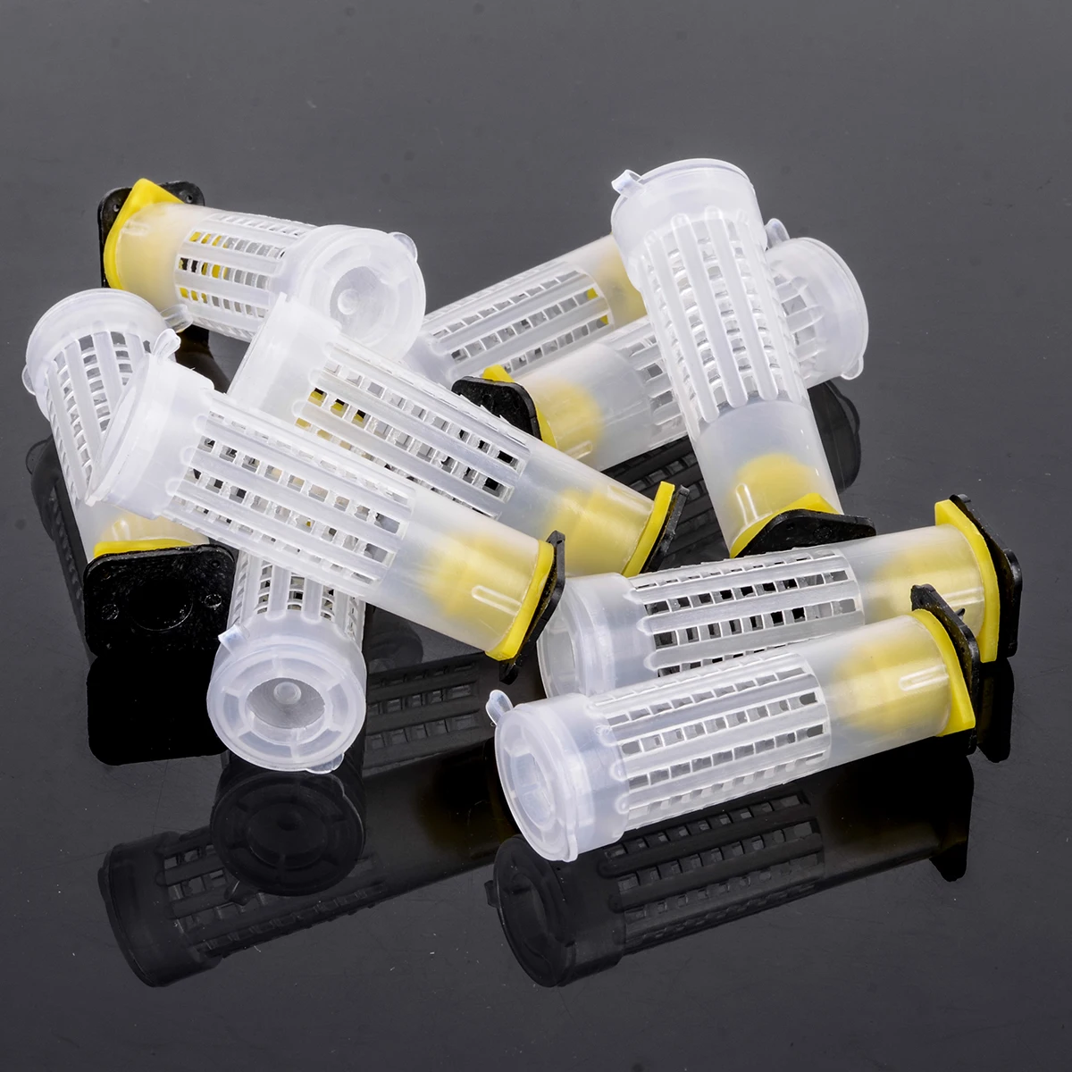 10pcs Bee Queen Bee Roller Cages + Cell Cup Holder & Fixtures Rearing Beekeeping Kit Set