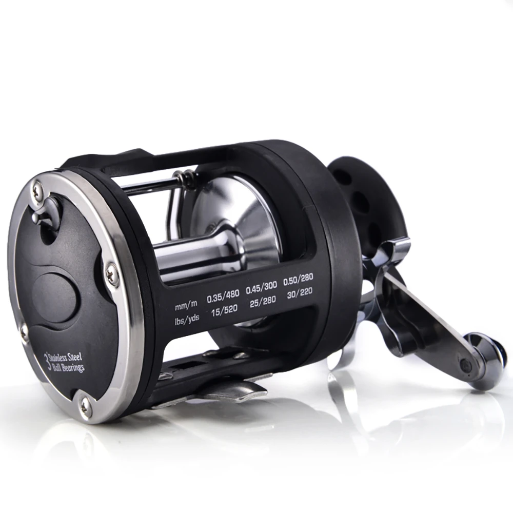 

TSSD 3000L-4000L Black Metal Spool Right Hand Casting Sea Trolling Fishing Reel High Speed 3.8:1