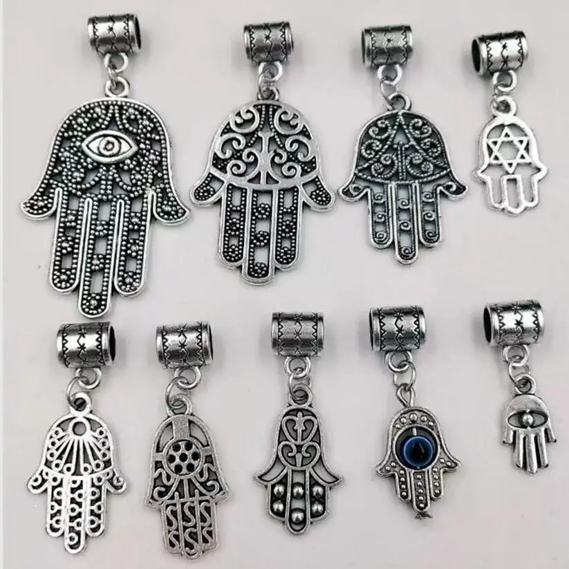 Оптовая продажа 10 шт. европейский и американский микс Fatima Hamsa подвески с