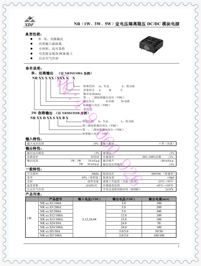 

[ZOB] DC-DC XDF xindafei power module 48V 15V NR48D15/100A --10PCS/LOT