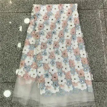 

Ourwin Cheap Wholesale Lace Fabric High Quality 2019 French Net Lace Tulle Fabrics Embroidered Beads Wine Nigerian Lace Fabric