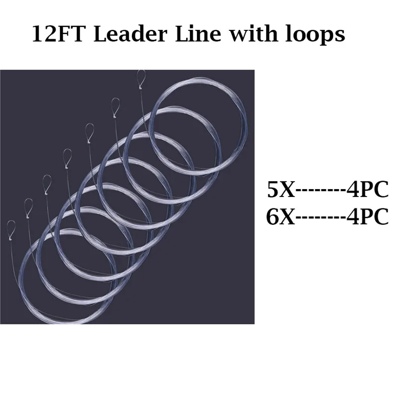 Maximumcatch 7.5ft/9ft/12ft/15ft 0X-6X Конический лидер с петлей нейлон Fly Рыболовная линия комбо - Цвет: 12FT Combo6