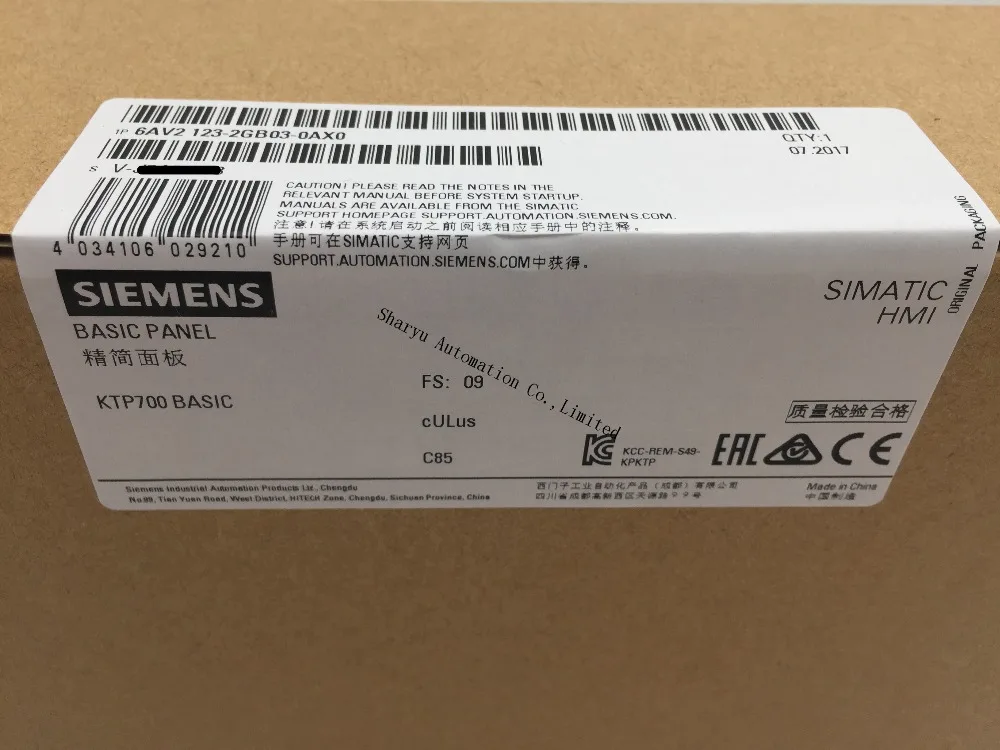 

ORIGINAL SIMATIC HMI,6AV2123-2GB03-0AX0 KTP700 BASIC PANEL,6av2123-2gb03-0ax0, 6AV2 213-2GB03-0AX0, 7" TFT DISPLAY,SEALED BOX