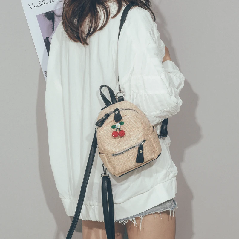 

2019 Cute Backpack For Teen Kids Mini-Back Pack Quality Straw Women's Shoulder bag Little Backpacks Cute Girl Travel Rucksack