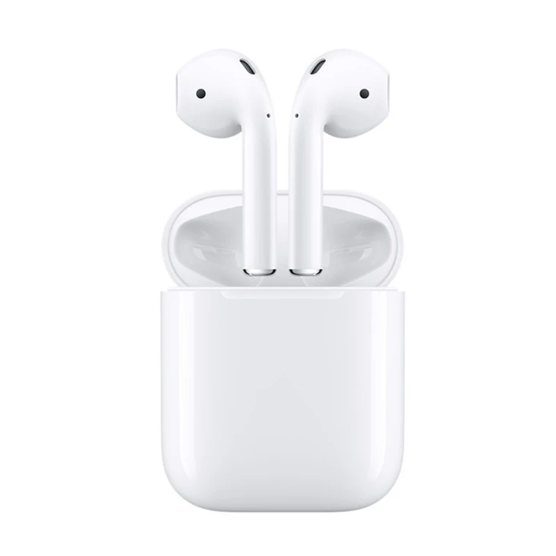 Оригинальные беспроводные наушники-вкладыши Apple Airpods с Bluetooth, более глубокие басовые тона, мощный аккумулятор Siri, чехол для зарядки