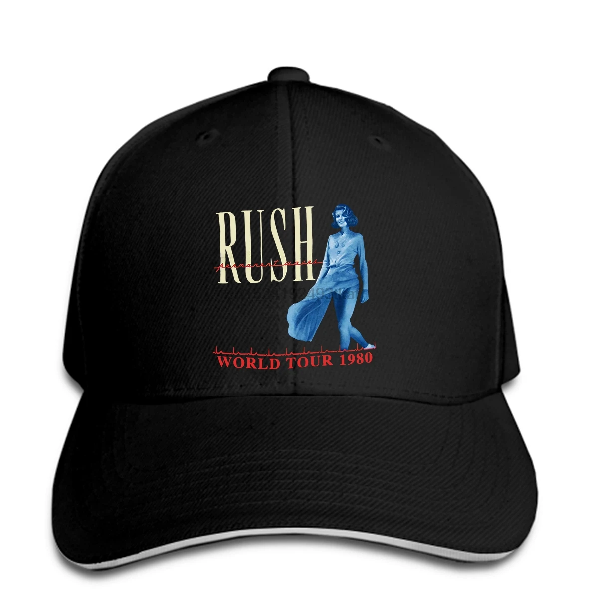 

Baseball cap RUSH WORLD TOUR 1980 BLACK BAND NEW ADULT Hat Peaked cap