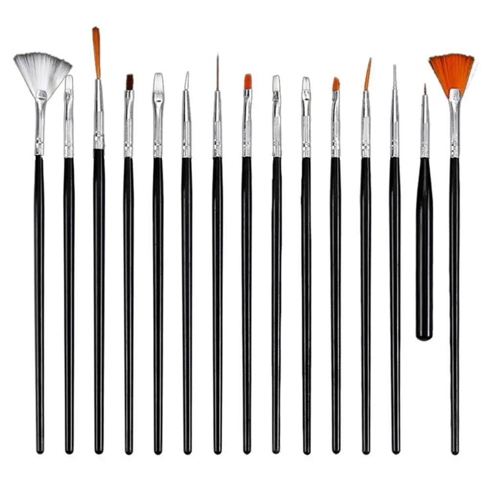 15 шт. принадлежности для ногтей Окрашенные Ручки для ногтей цветные полированные стержни DIY Инструменты для ногтей