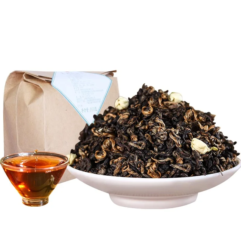

2019 Year Yunnan Fengqing Dianhong Three Smoked Jasmine Black Cha Kung Fu Hong Tea Chinese Special Gift Dian Hong Cha