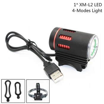 

4.2V USB Rechargeable XM-L2 LED 1200LM LED Headlight Lamp Bicycle Light Bike Front Headlamp