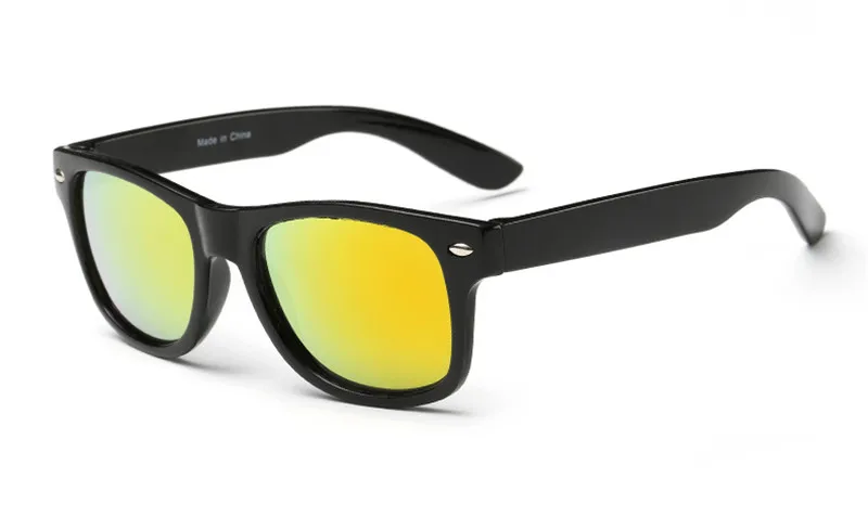 DesolDelos/ новые модные детские солнцезащитные очки, детские солнцезащитные очки для мальчиков и девочек, пластиковая оправа, 8 цветов, милые крутые защитные очки UV400 - Цвет линз: Black Orange