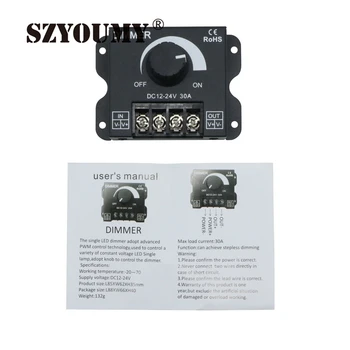

SZYOUMY DC 12V/24V 30A 360W 2Channel LED Switch Dimmer Controller For Led Strip Single Color
