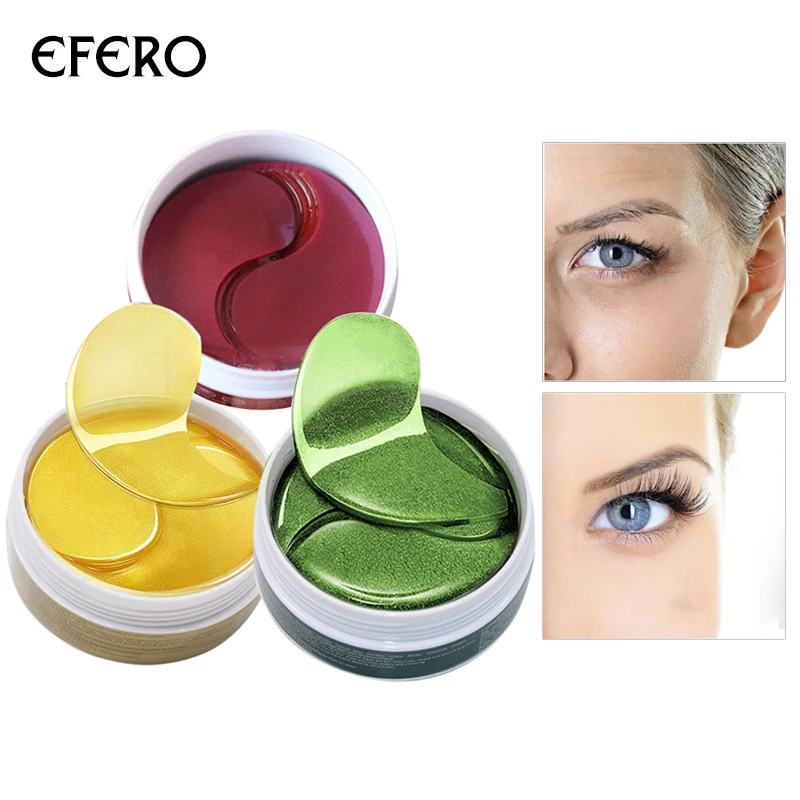 

60pcs 24K Gold Serum Collagen Eye Mask Whey Protein Gel Eye Patches for the Eyes Anti-Wrinkle Moisturizing Eye Cream Face Mask