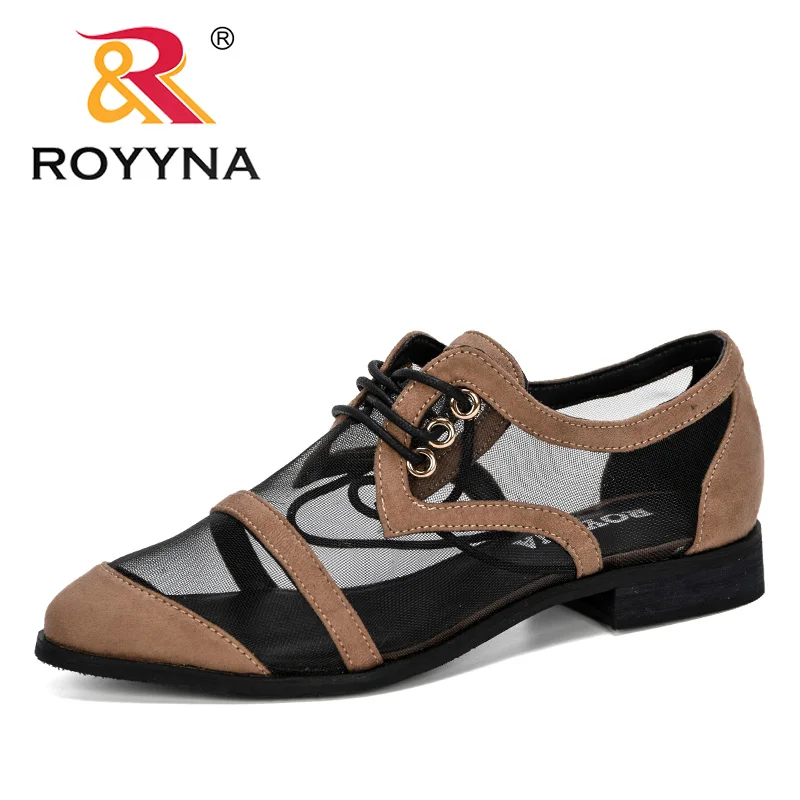 ROYYNA Новые дизайнерские женские туфли лодочки с круглым носком на среднем каблуке