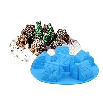 

Convenient Silicone DIY Mold With 6 Modules And House Type For Making Ice Cube Candy Chocolate Cake Cookie