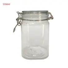 1550 мл квадратная банка с зажимом для хранения с герметичной крышкой контейнер для еды посуда для сохранения кухонной муки пасты SpiceOrganizer