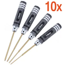 10 комплектов 4 шт./компл. Титан Сталь 1,5 мм 2,0 мм 2,5 мм 3,0 мм шестиугольный отвертка ключ Хобби Набор инструментов для ремонта для радиоуправляемых моделей