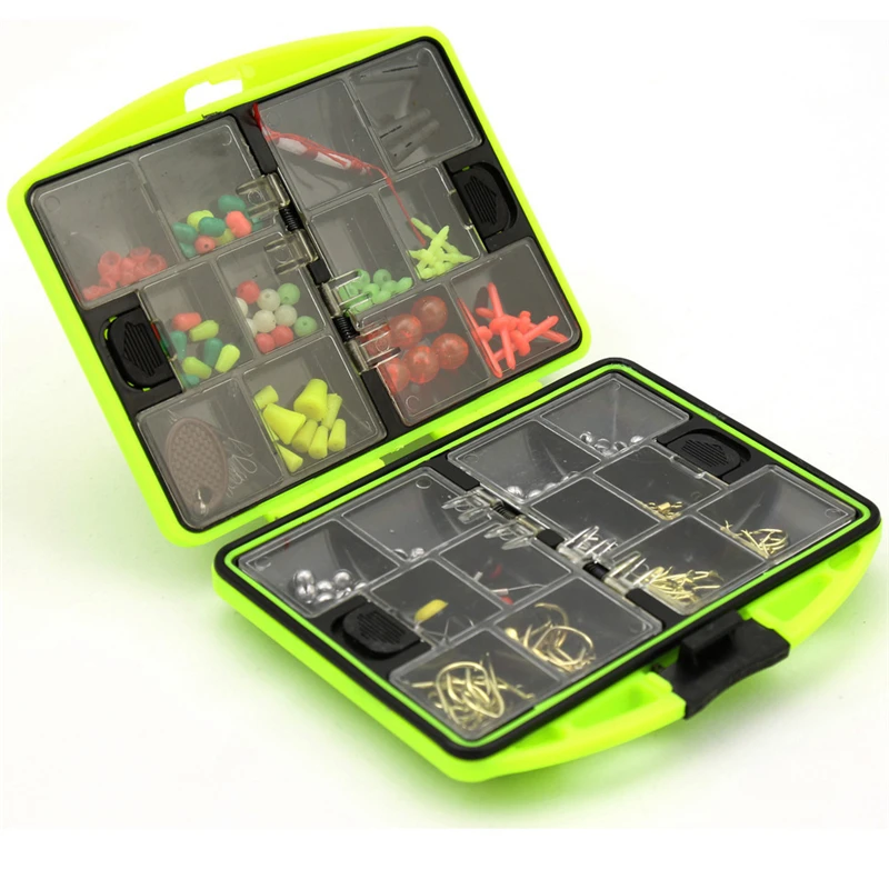 

1 Set Portable Assorted Fishing Tackles Swivels Jig Hooks Leads Box Accessory Lures Snap Bead Swivel Ring Connector Hot Sale
