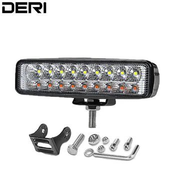

6 inch 18W Slim Led Work light Bar Flood Amber White Combo Light Bar For ATV UAZ Car Truck Auto DRL OffRoad Fog Light 12V 24V