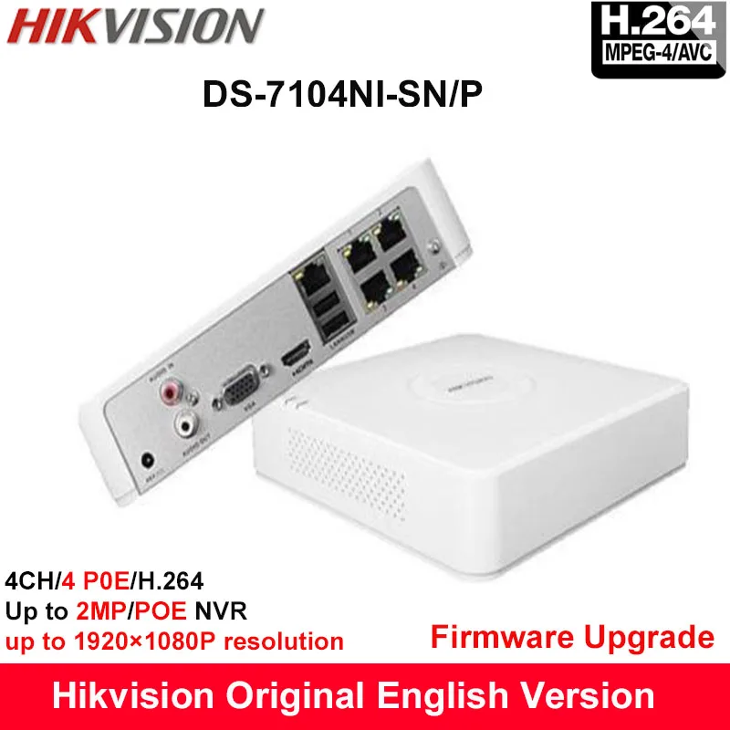 In stock Hikvision Original English POE NVR DS 7104NI SN/P 4 ch ...
