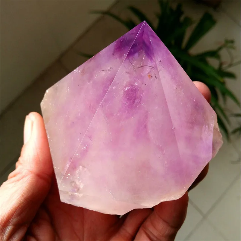 Rare purple crystalline quartz single crystal specimens Madagascarin