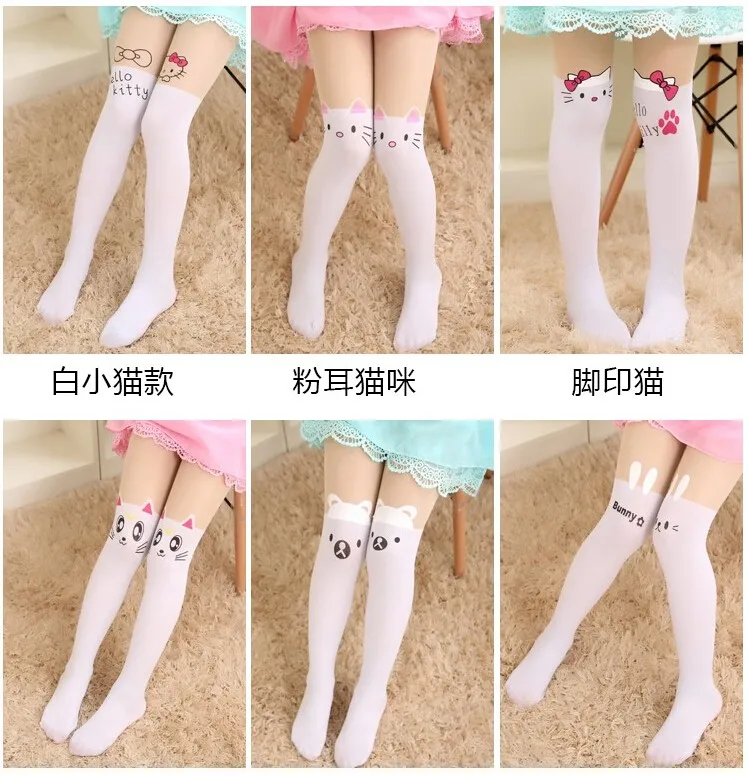 Child Tights Fashion Photography Props Cute Cartoon Design Pantyhose Kitten Tattoo Dance Tights Girls Princess Cartoon Pantyhose