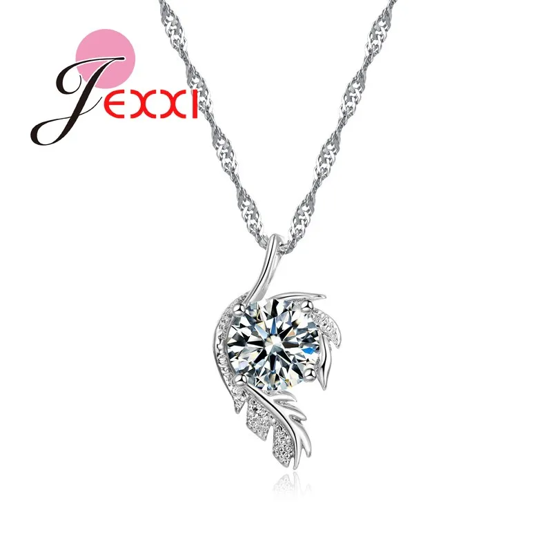 

JEXXI Christmas Gift Shiny Wedding Jewelry AAA Zirconia Necklace For Women/Girls 925 Sterling Silver Charm Design Bijoux