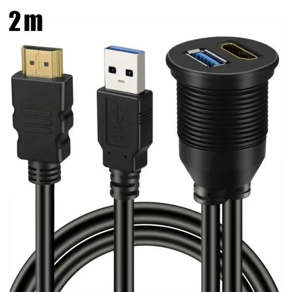 USB 3,0 HDMI к HDMI+ USB3.0 AUX приборная панель автомобильный скрытый удлинитель гнездо «Папа-мама» кабель монтажная панель комплект