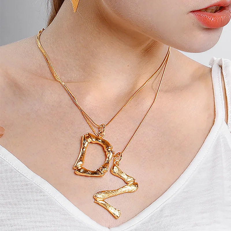 LWMMD Fashion Initial Necklace Personalized Letter Necklace Jewelry for