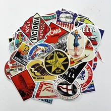 55pcs mixed Retro Style travel hotel logo Roma Paris Los Japan Chicago Hawaii baghdad trip car