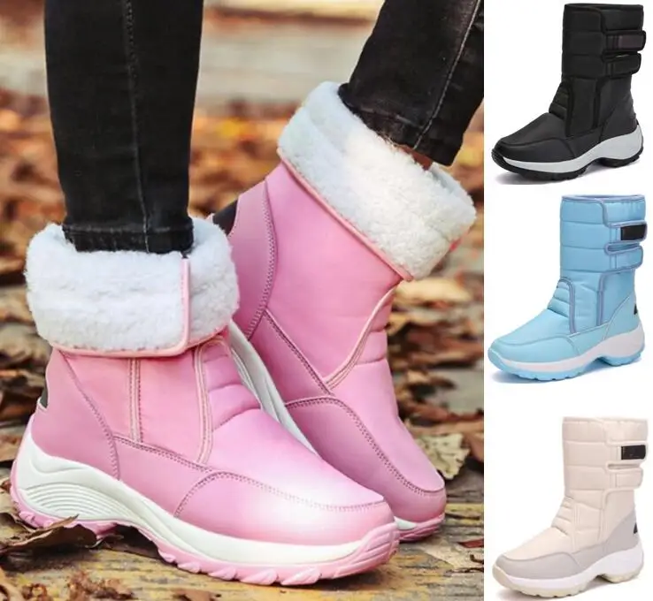 

women ankle boots winter snow warm wedge platform shoes woman waterproof booties high heels sapato feminino chaussure TA0226