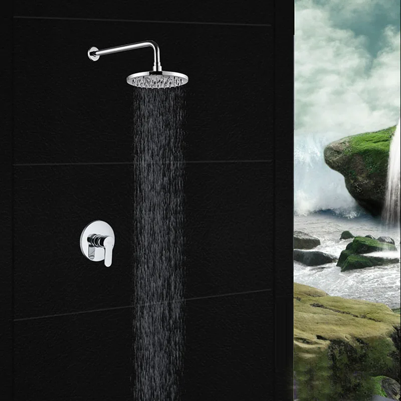 

Concealed Shower Faucet with Pre-embedded Box Hot and Cold Water with 304 Stainless Steel Round Top Spray Hotel Family 503