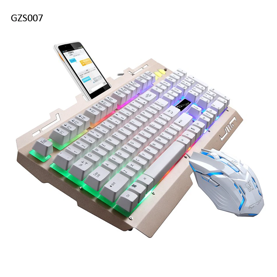 

RGB Backlight USB Wired Mechanical Feeling Keyboards Keypad Mouse Combos Set 2400DPI Wired Gaming Keyboard Mouse Mice Set