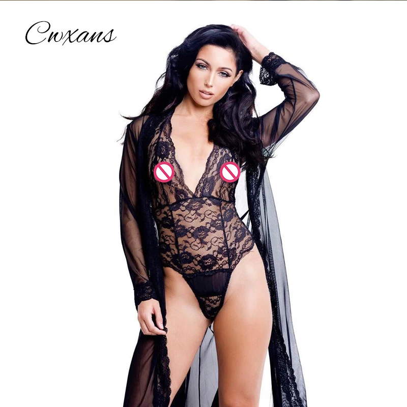 Babydoll сексуальное нижнее белье Тедди женское кружевное прозрачное Эротическое с