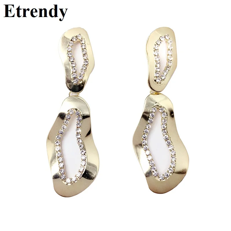 

Irregular Geometric Big Earrings For Women 2019 Metal Long Drop Statement Earrings Fashion Jewelry Gold-Color Party Accessories