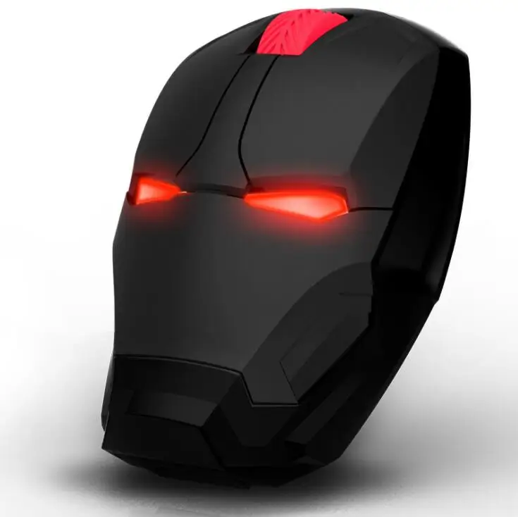 Компьютерная мышь «Железный человек», беспроводная мышь, игровая мышь, 2400 dpi, геймерские компьютерные мыши, кнопка, бесшумный щелчок, регулируемый компьютер - Цвет: Black