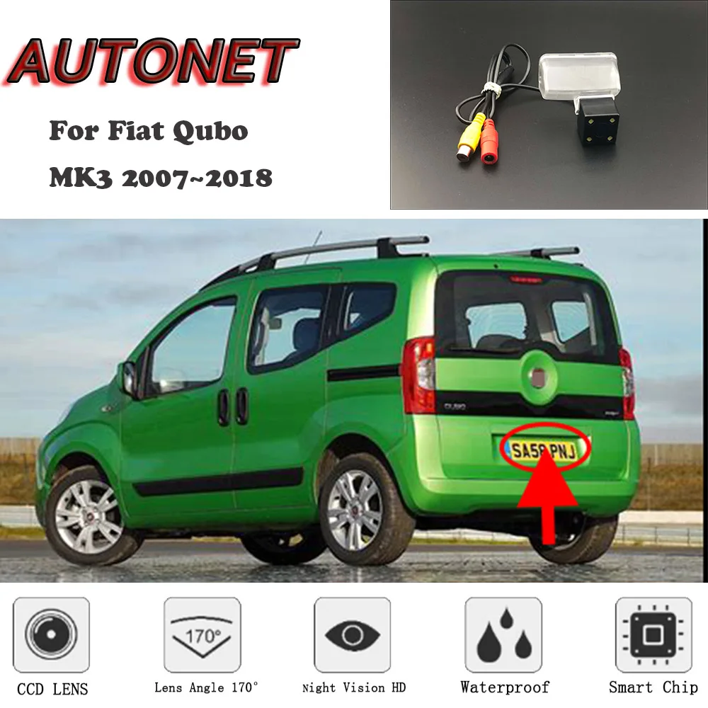 Резервная камера заднего вида AUTONET HD ночного видения для Fiat Qubo MK3 2007 ~ 2018