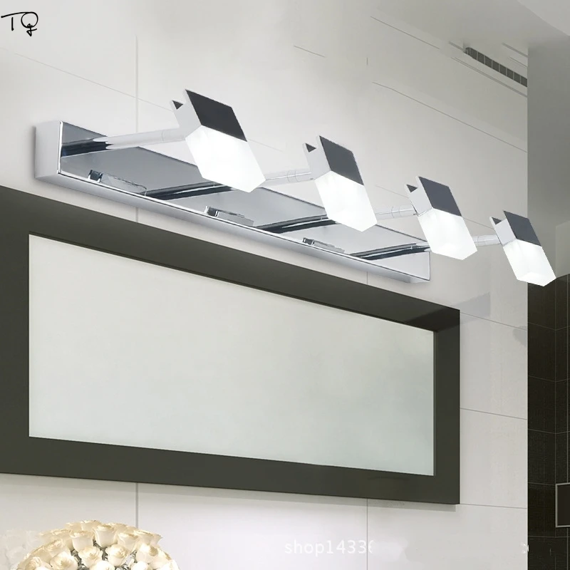 

Stainless Steel Mirror Light Cabinet Wall Lamp Led Bathroom Waterproof Modern Fashion Minimalist Toilet Makeup Dressing Lamp